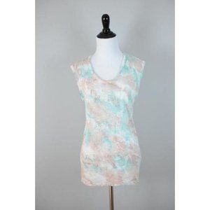 YOUNG FABULOUS & BROKE YFB Tie Dye  Long TANK TOP Green / Orange / White SMALL